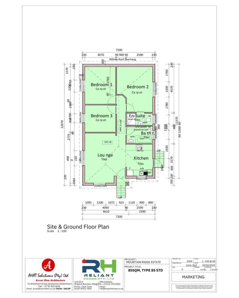 Reliant Homes House Plans Mountain Ridge Estate, Paarl